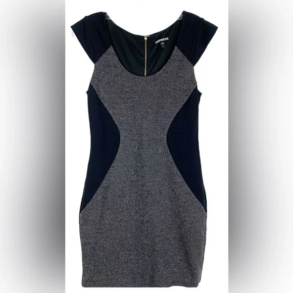 Express | Dresses | Express Nwt Tweed Bodycon Dress Wexposed Zipper Size 2 